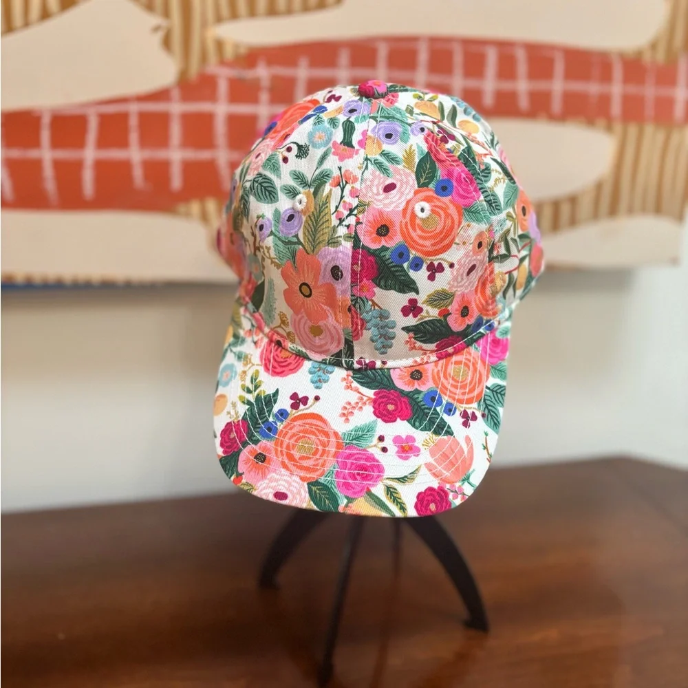 Floral Cotton Baseball Cap Garden Cottagecore Adjustable Hat OS - Picture 2 of 7